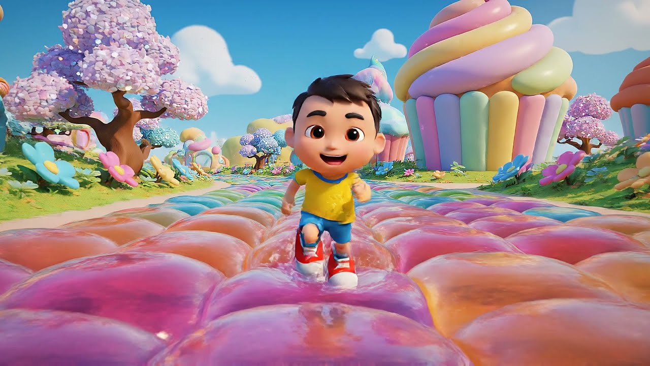 Fall Guys Jelly Runner girando por las plataformas | Rimas y Canciones para Niños