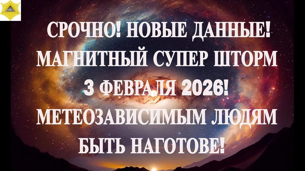 СРОЧНО! НОВЫЕ ДАННЫЕ!  МАГНИТНЫЙ СУПЕР ШТОРМ 3 ФЕВРАЛЯ 2026! МЕТЕОЗАВИСИМЫМ ЛЮДЯМ БЫТЬ НАГОТОВЕ!