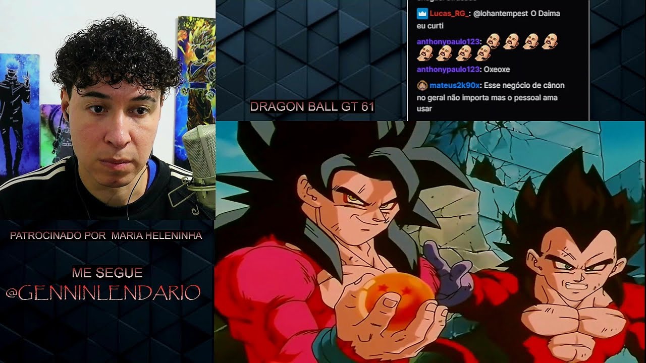 Genninlendário reagindo a Goku ssj4 e Vegeta ssj4 não podem fazer a fusão Dragon ball GT Episódio 61