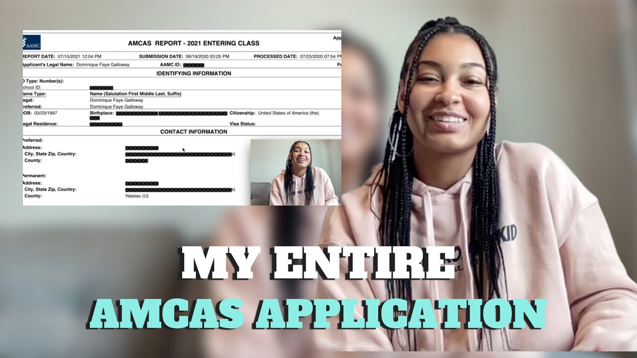 MY ACCEPTED MEDICAL SCHOOL APPLICATION: AMCAS (Classes, GPA, MCAT, Activities, & more)