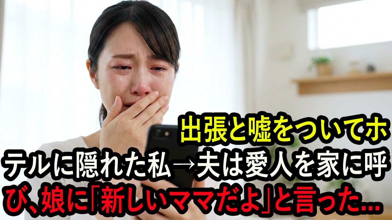 出張と嘘をついてホテルに隠れた私 → 愛人を家に呼び、娘に「新しいママだよ」と言った