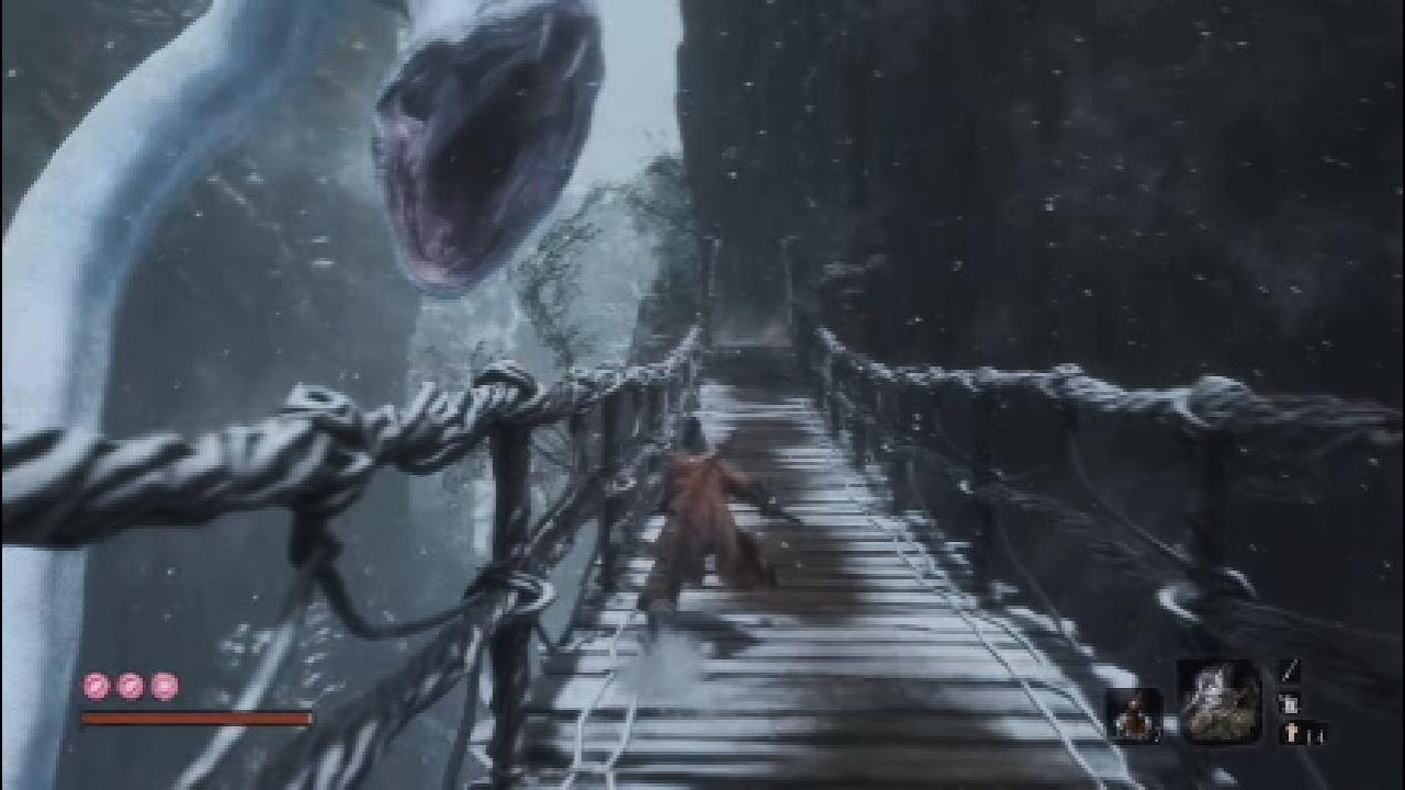 Giant Snake Destroys Bridge While I'm Crossing - Sekiro Shadows Die Twice Highlights 2023