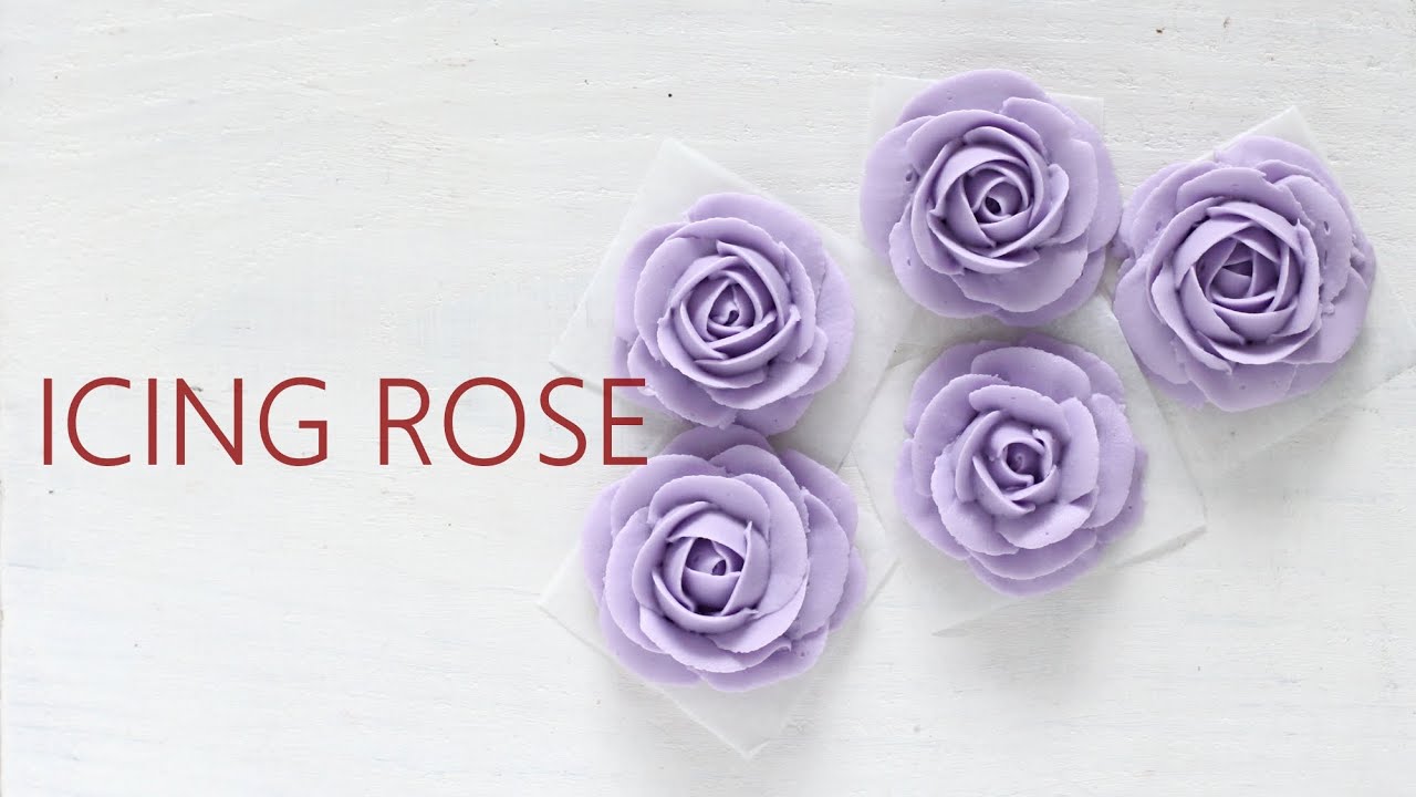 How to pipe royal icing roses tutorial with tip Wilton #104バラの絞り方. flores de royal icing.