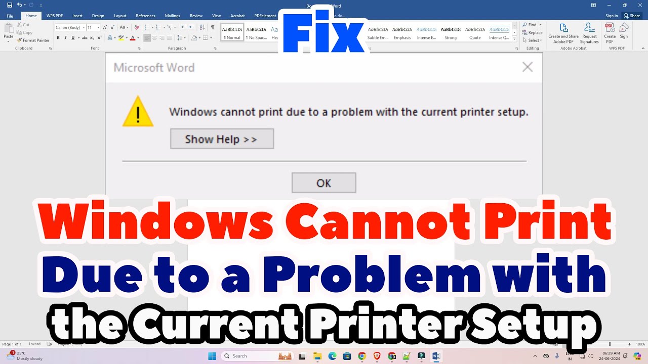 How to Fix Windows Cannot Print Due to a Problem with the Current Printer Setup