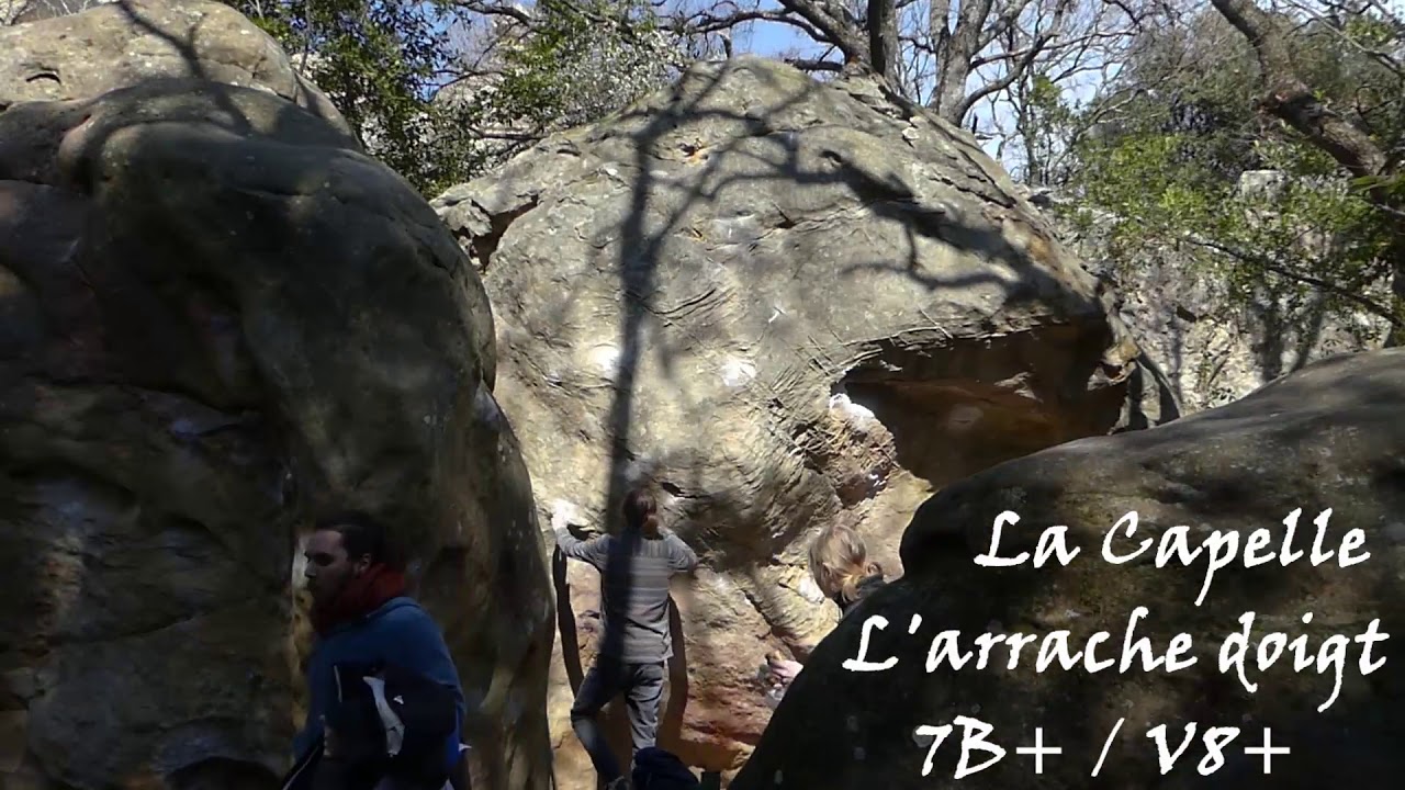 La Capelle. L'arrache doigt 7B+. Colonges Alex