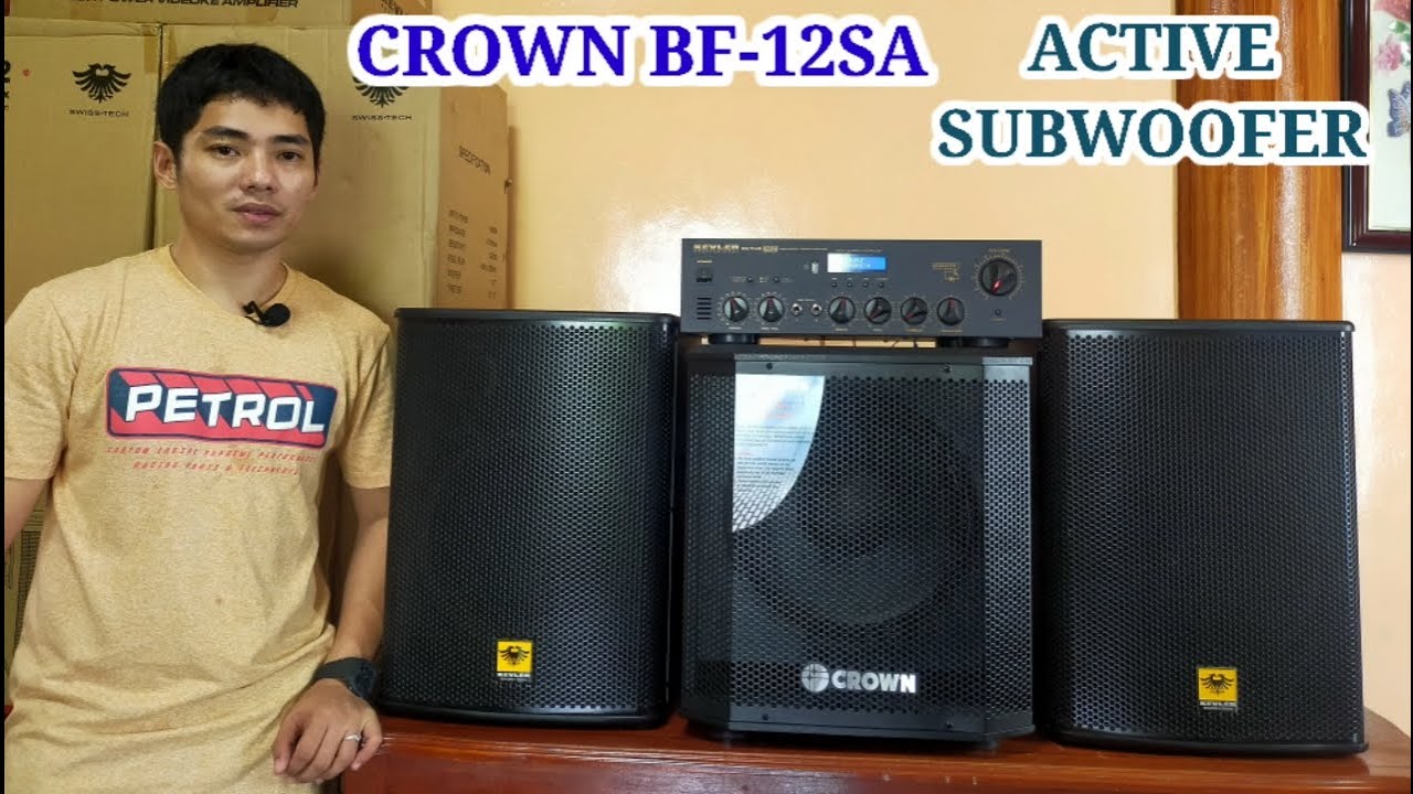 CROWN BF-12SA ACTIVE SUBWOOFER UNBOXING AND SOUNDS CHECK