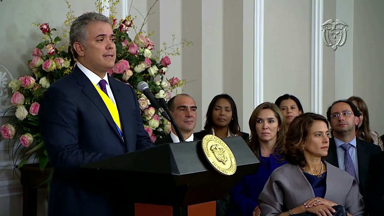 Presidente Iván Duque durante la posesión de su gabinete - 7 de agosto de 2018