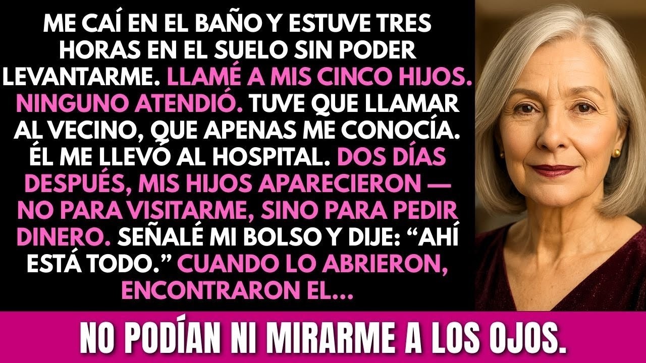 Caí en el baño y mis hijos me ignoraron; luego pidieron dinero. Dije: ‘Abran mi bolso.’ Al abrirlo…