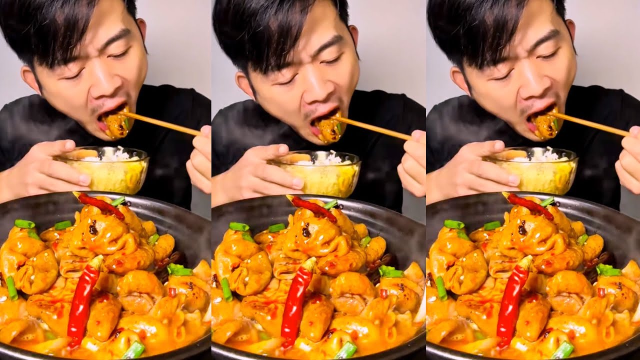 {Mukbang} Eat rice and pork with delicious flavors#mukbang #eat #pork 