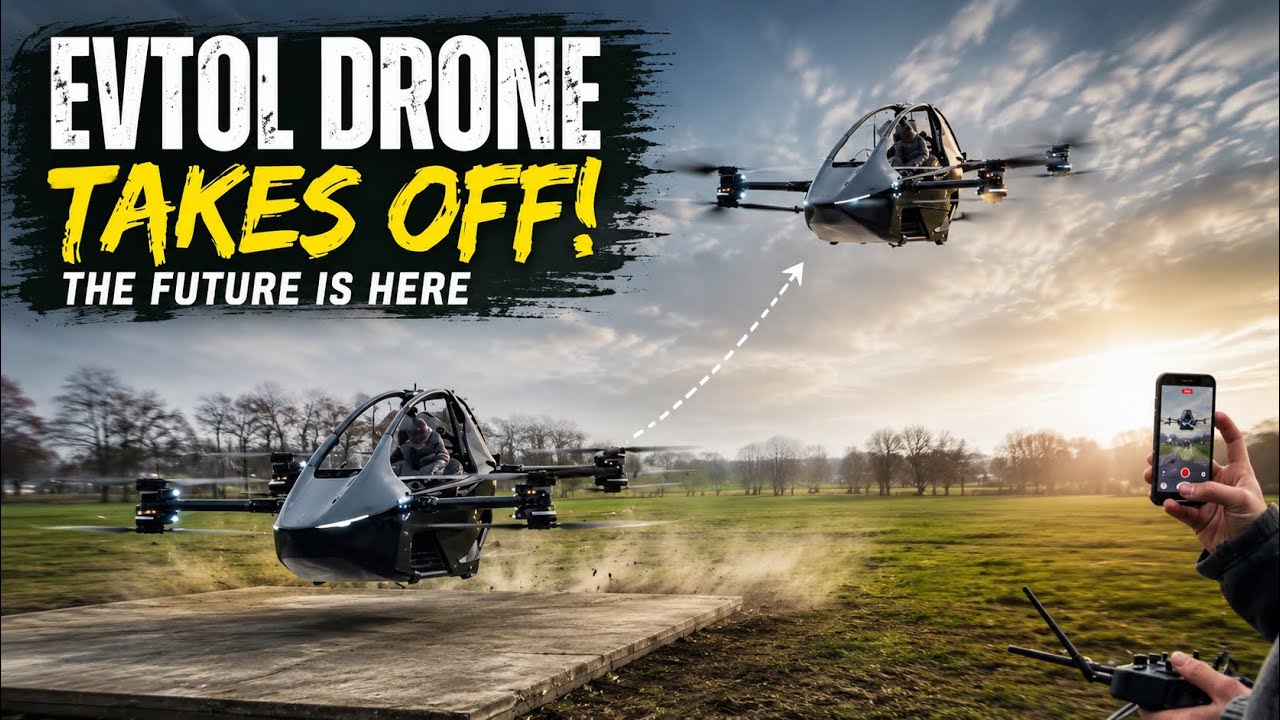 🚁 eVTOL Drone Takes Off and Flies Away! | Future Flight Technology ✈️