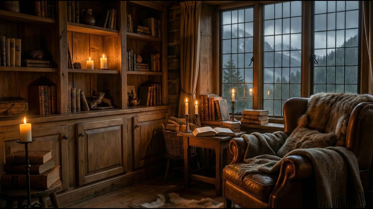 Cozy Rain Sounds by the Window | Relaxing Night Ambience | 1 Hour | No Music