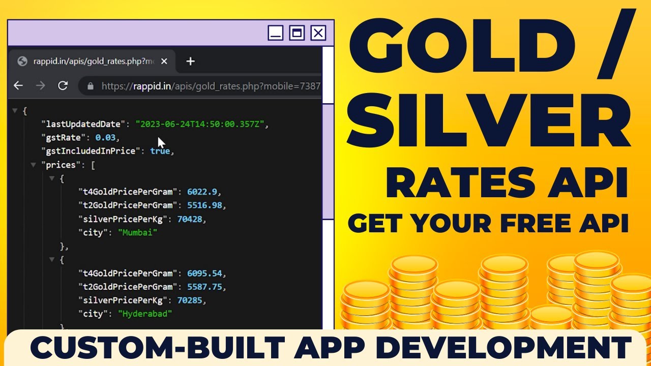 India Gold And Silver Rates Api | City Wise Free Gold Prices Api | Free Silver Prices Api | Rappid
