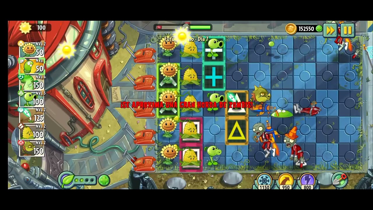 Plantas vs Zombies 2 Futuro lejano-Día 7