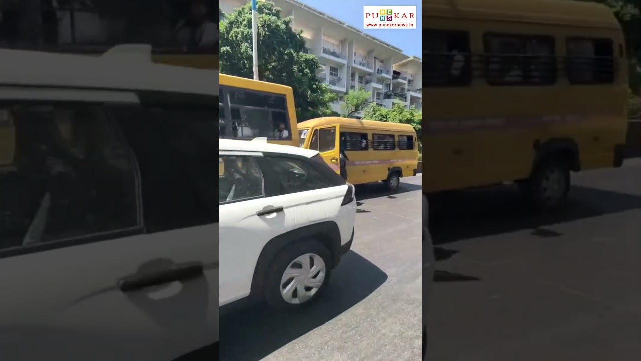 School Bus Collision Triggers Massive Traffic Jam on Sinhagad Road