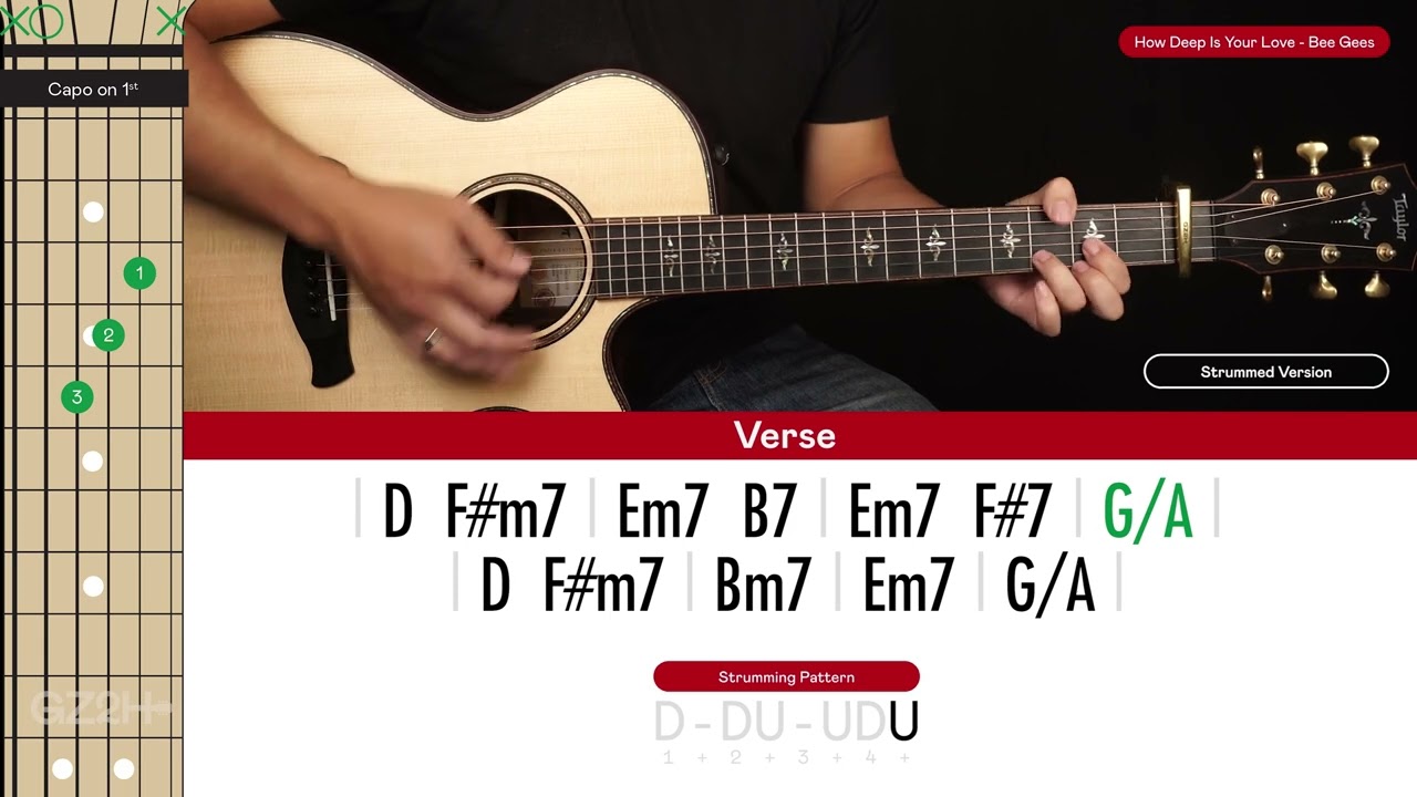 How Deep Is Your Love Guitar Cover Bee Gees 🎸|Tabs + Chords|