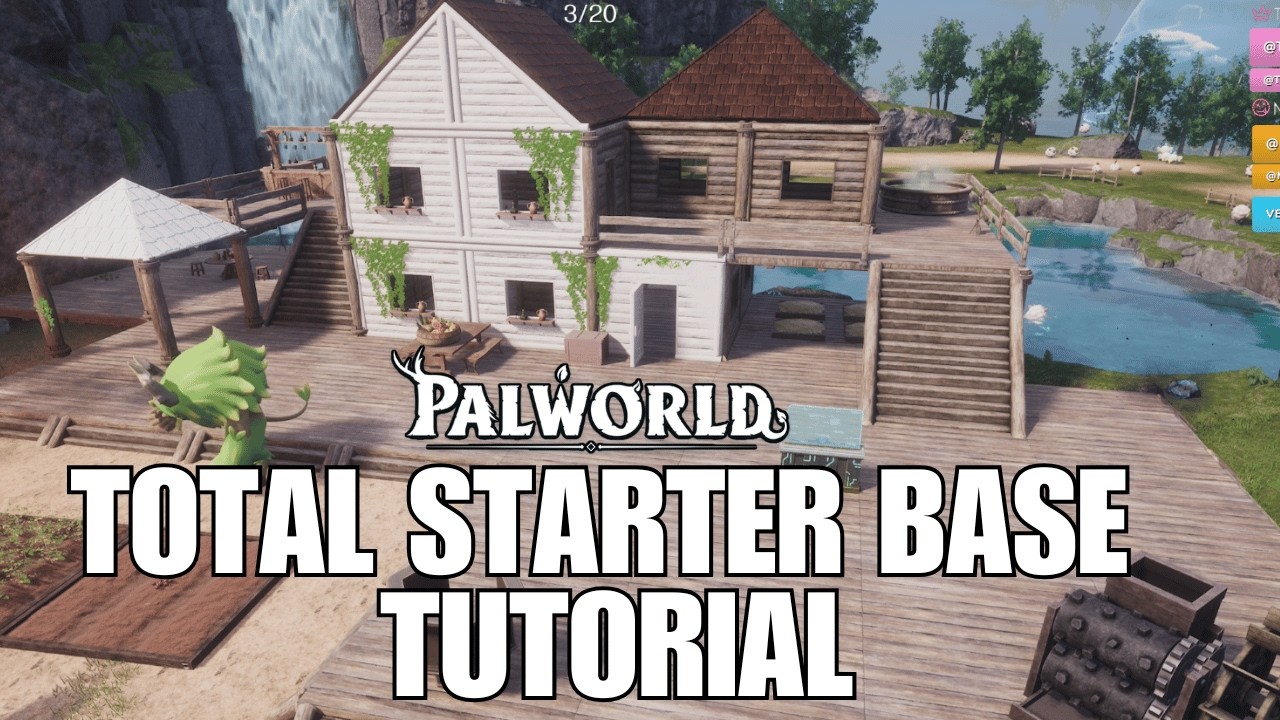 Palworld 1.0 TOTAL STARTER BASE TUTORIAL! Version 2 Easy Build LEVEL 1+