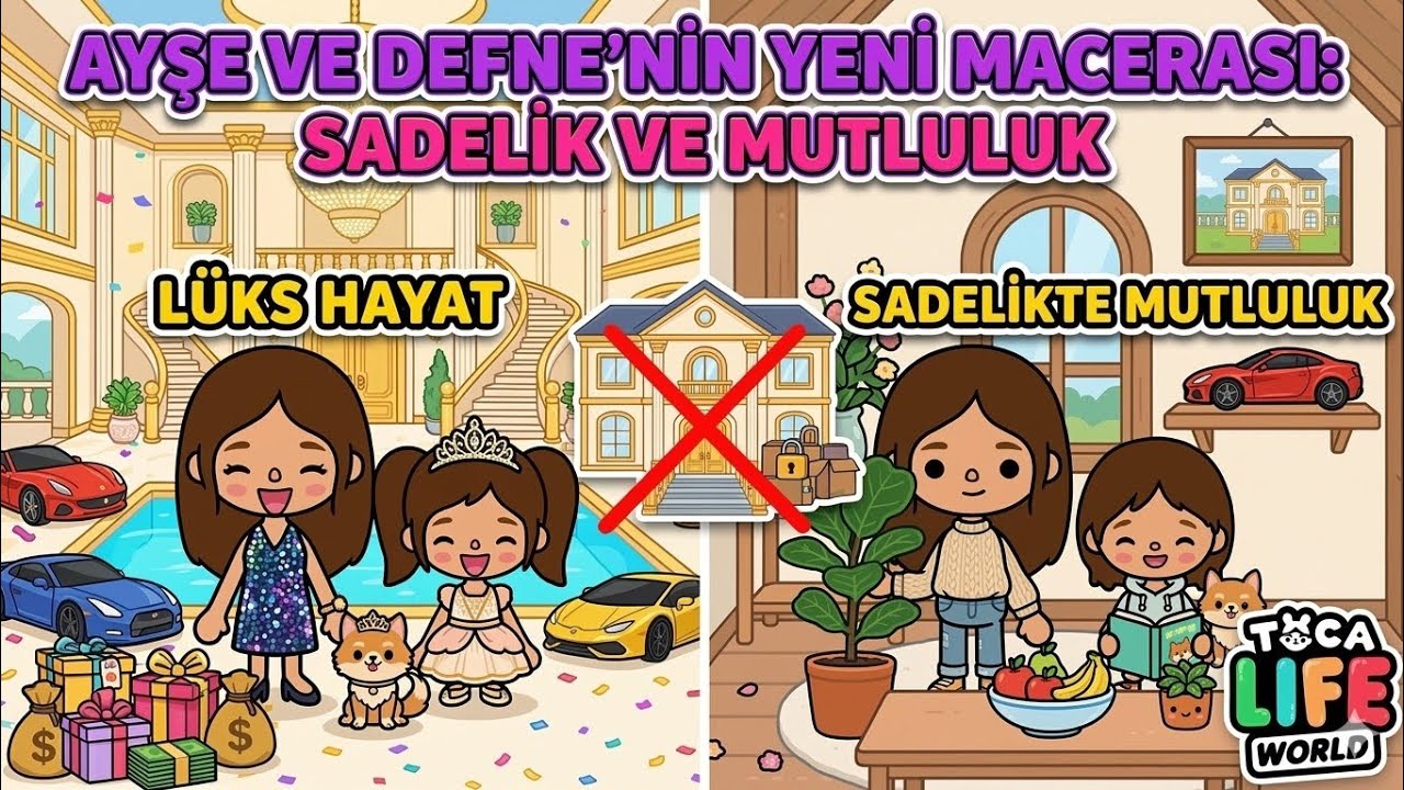 LÜKS HAYATTAN SADELİĞE: Ayşe ve Defne'nin Yeni Küçük Evi! Malikaneyi Kaybettik (Toca Life World)