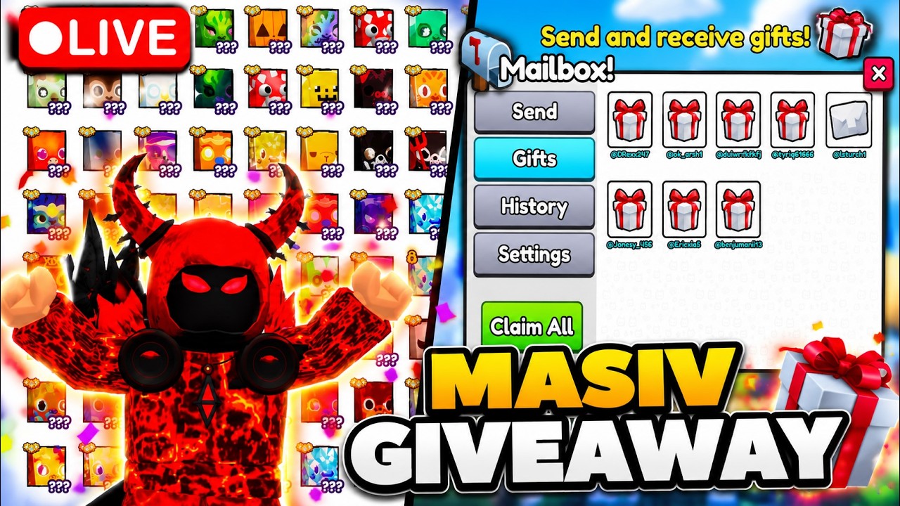 🔴 LIVE NOW 🔴  MASSIVE Huge & Gem Giveaways START NOW🚨 {140 Likes = Shiny Huge Giveaway} ⭐