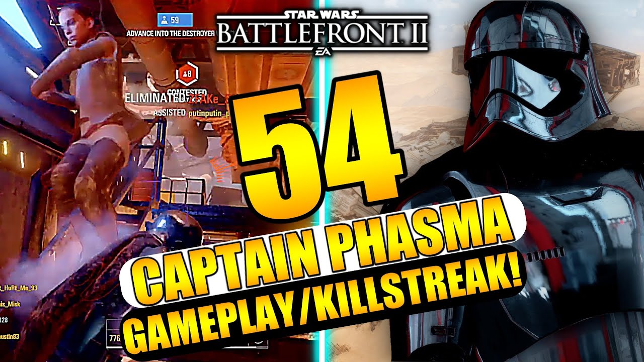54 Captain Phasma Gameplay/Killstreak - Star Wars Battlefront 2