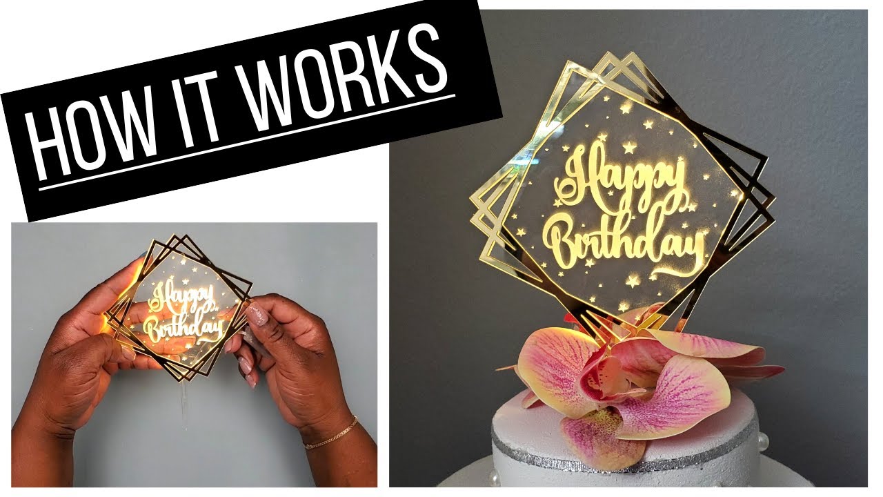 Happy Birthday Light up Cake Topper With LED Lights Review