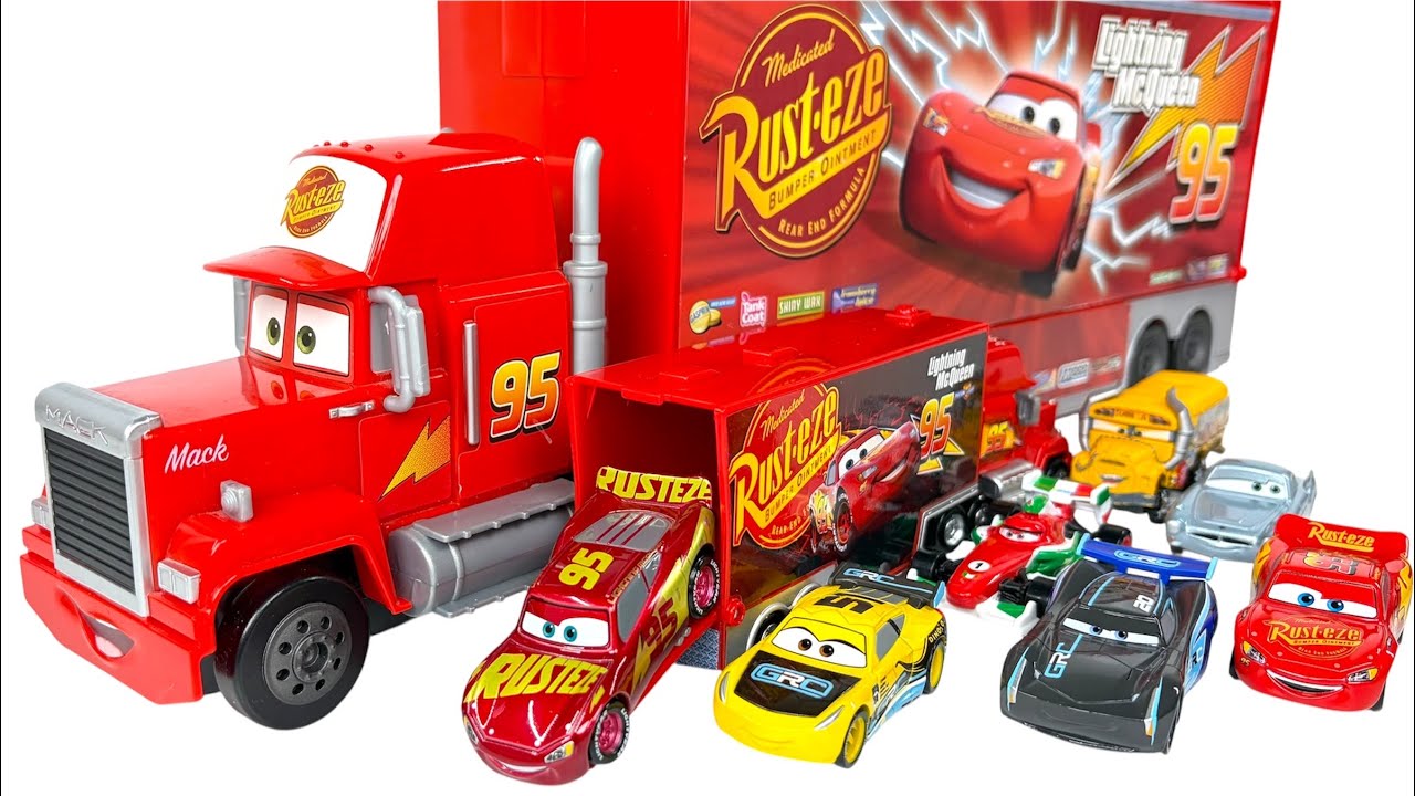 ASMR 24 Types Disney Pixar Cars Tomica｜Organizing Lightning McQueen into Mack Trailer