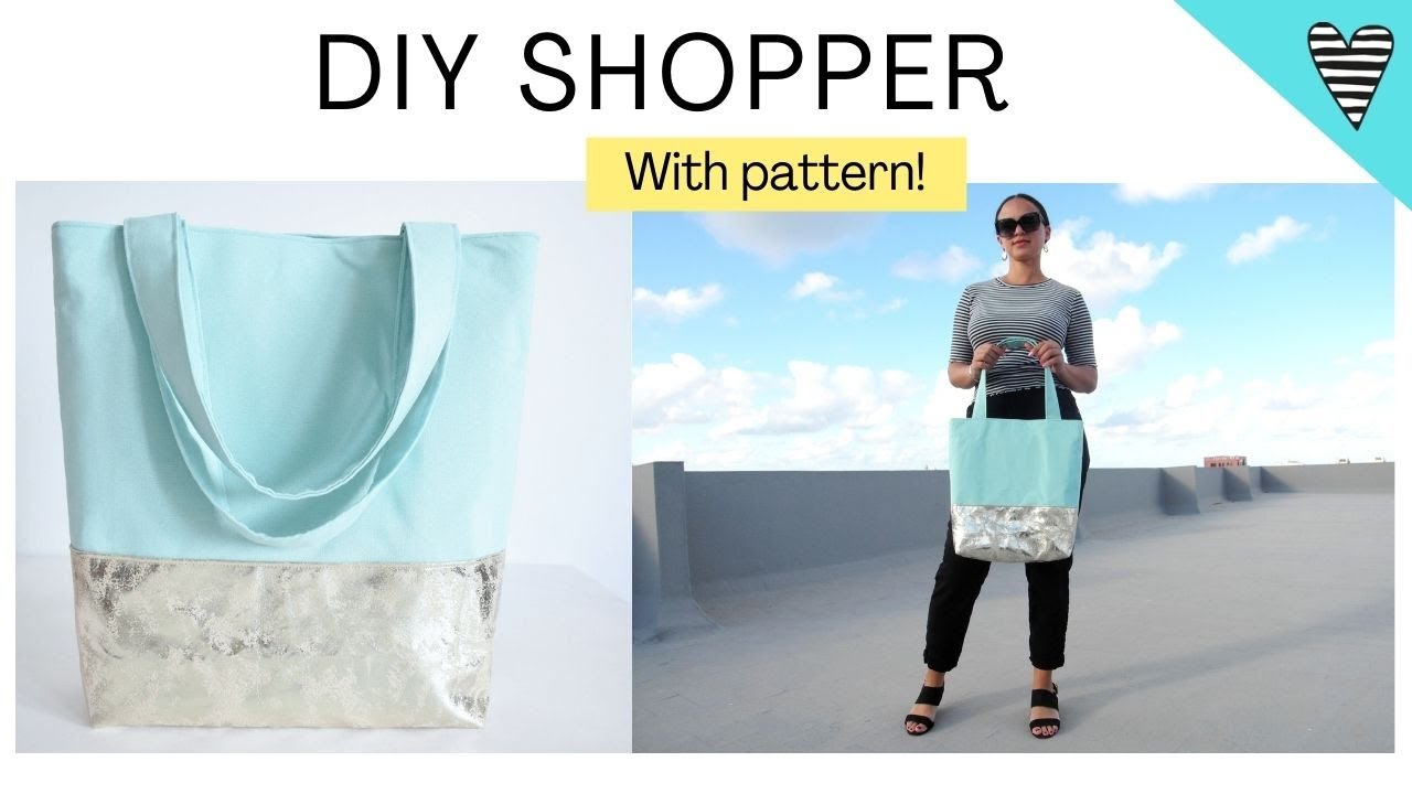 How to sew a SHOPPER with zipper and inner pockets / DIY MODE patterns