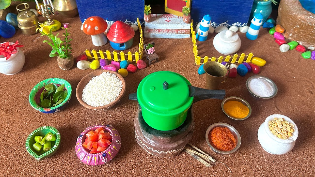 Miniature Dal Chawal in Pressure Cooker l Dal Chawal Recipe l Miniature Cooking l Dal Chawal
