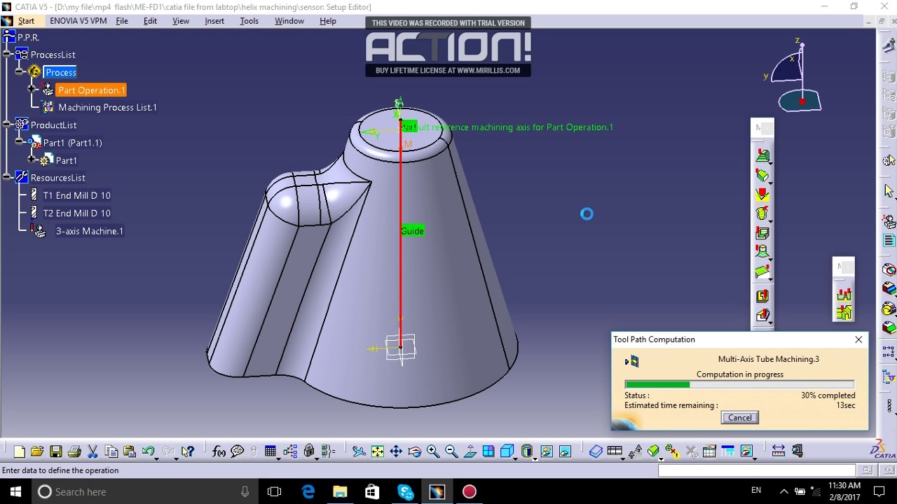 CATIA HELIX MACHINING
