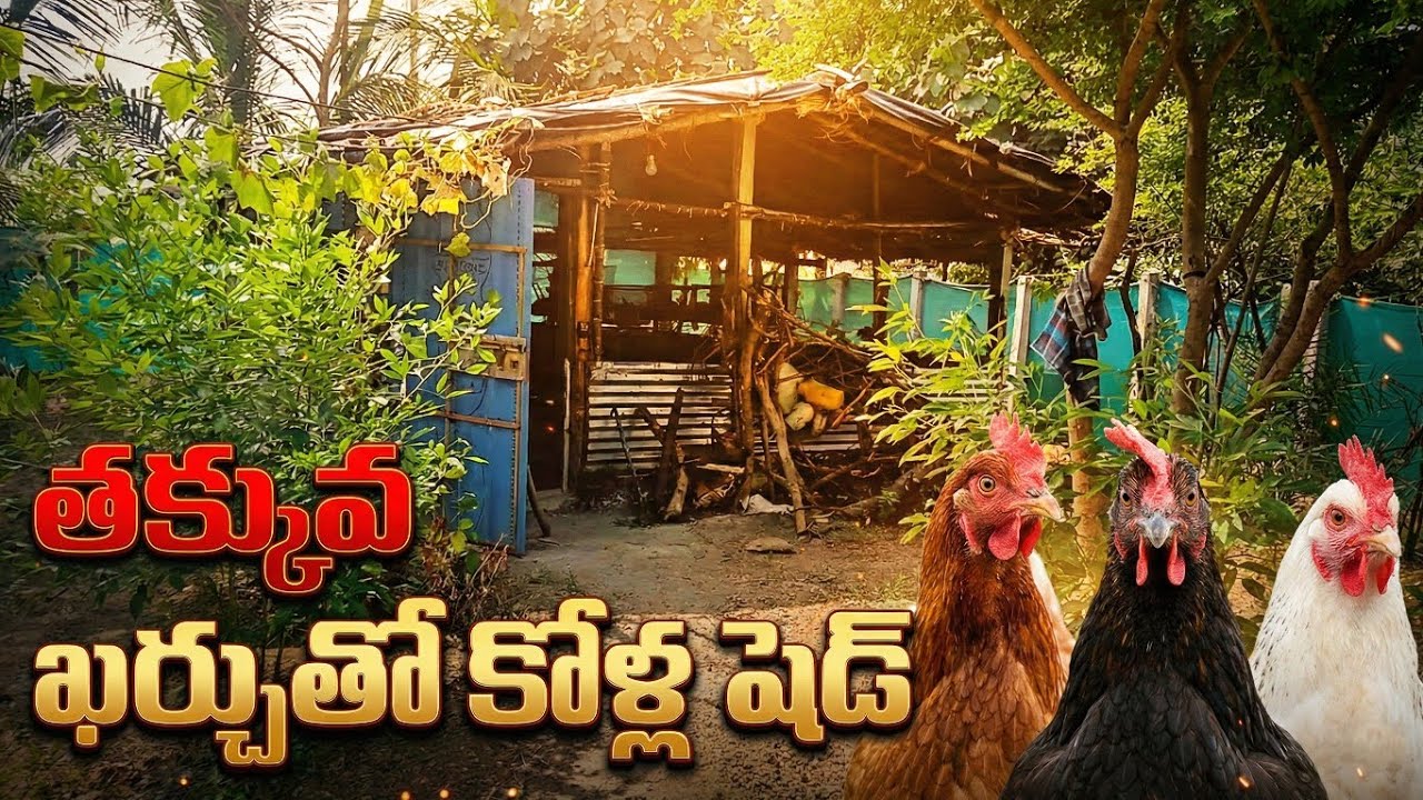 Hens Shed In Low Cost |  కొల్ల షెడ్డు అతి తక్కువ పెట్టుబడితో | In Telugu #hens #henslover #shed