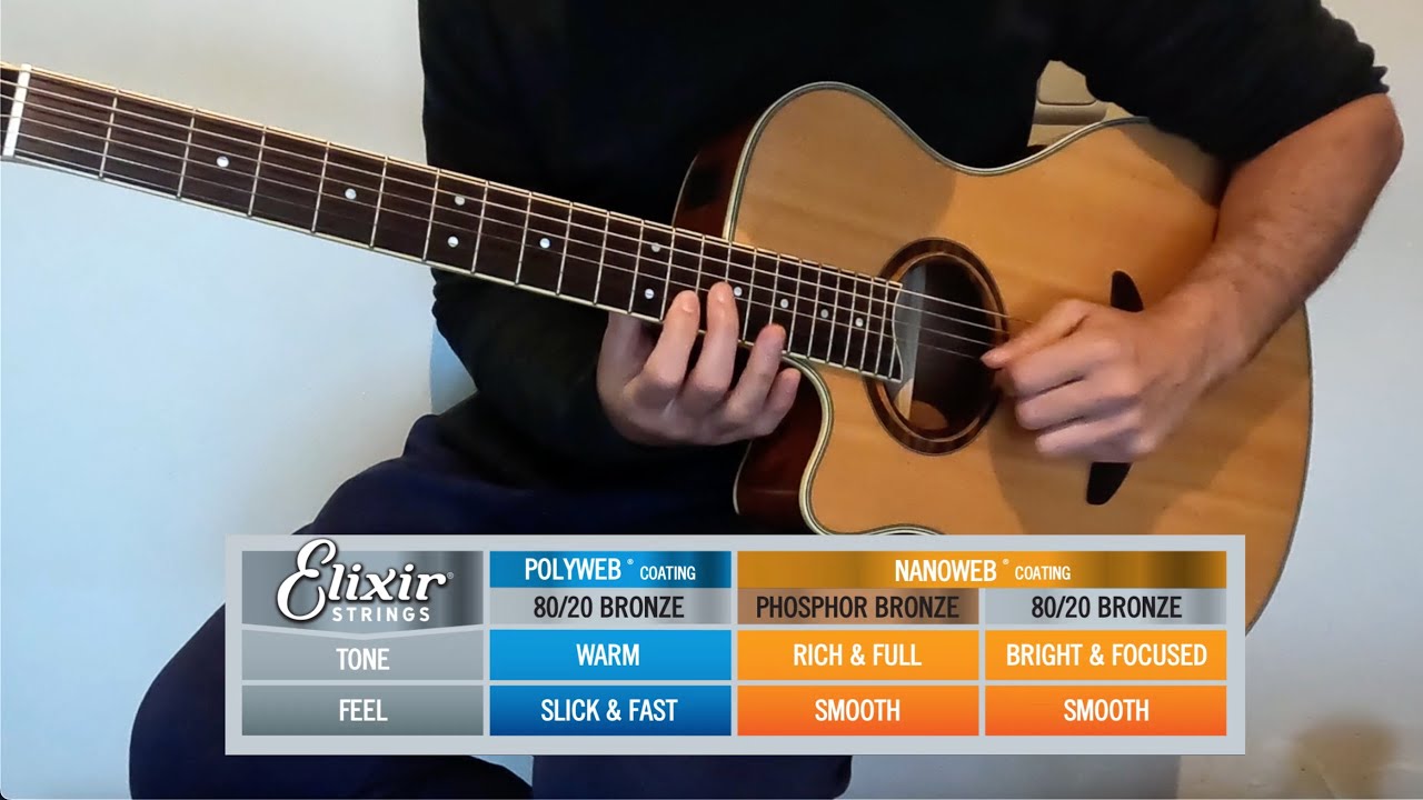 Elixir Strings - Phosphor Bronze vs 80/20, Nanoweb vs Polyweb