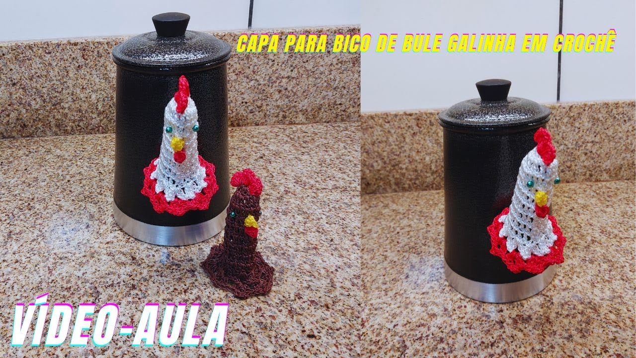 GALINHA DE CROCHÊ PROTETOR DE BICO DE BULE / Capa para bico de bule galinha em crochê
