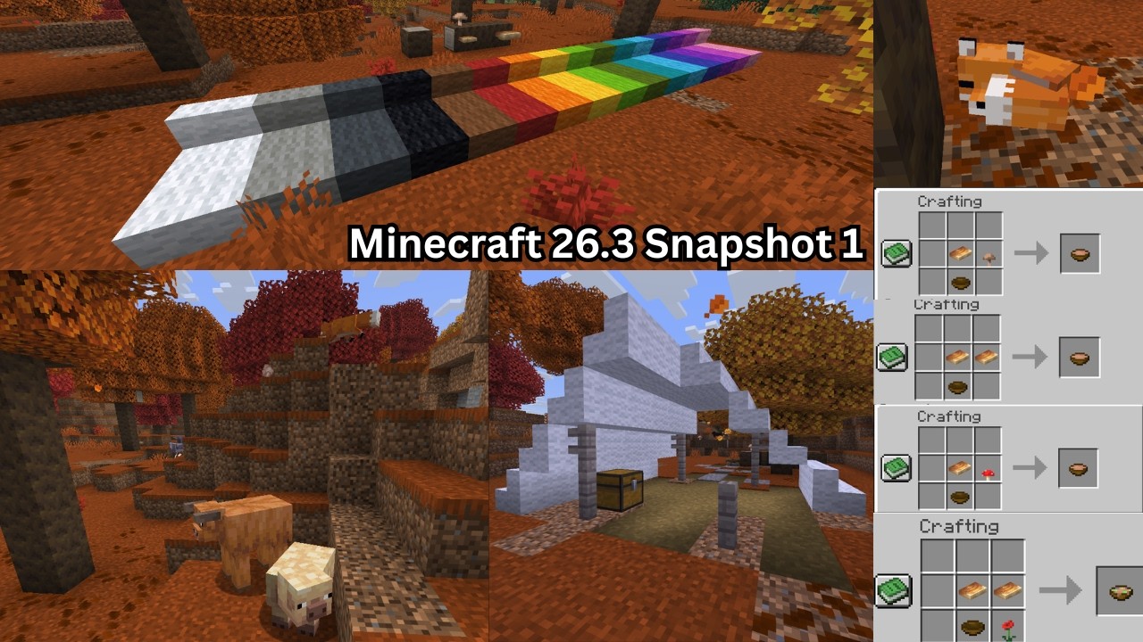 Minecraft 26.3 Snapshot 1 - Dappled Forest, New Wood Types & Wool Stairs/Slabs. Also Abandoned Camps