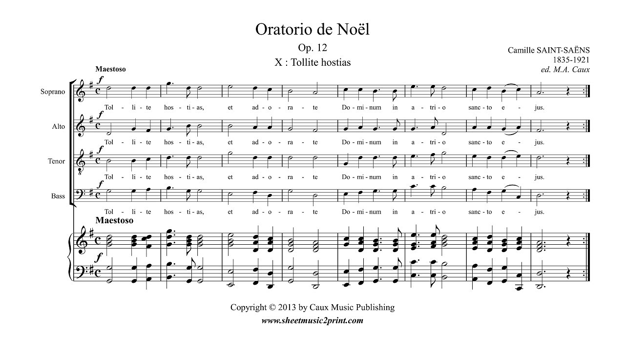 Saint-Saens : Tollite Hostias, Op. 12