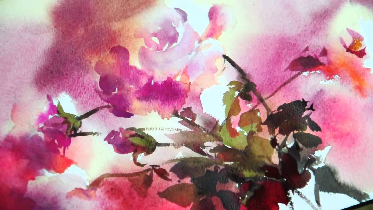 Watercolor-Rhythm of flowers no.1 by Phatcharaphan Chanthep