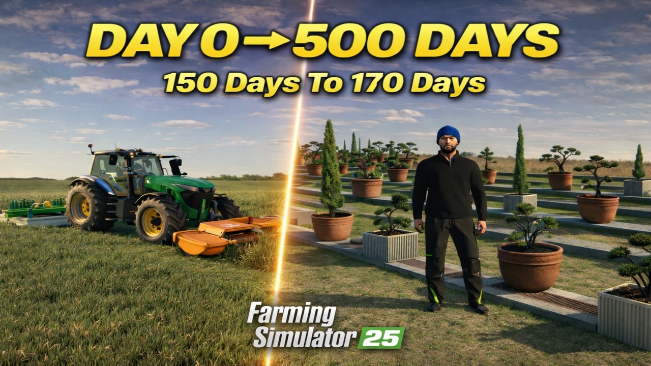 I Survived 500 DAYS on the FLAT MAP with $0 Farming Simulator 25 Day 150 To 170 Days Part 9 Hindi