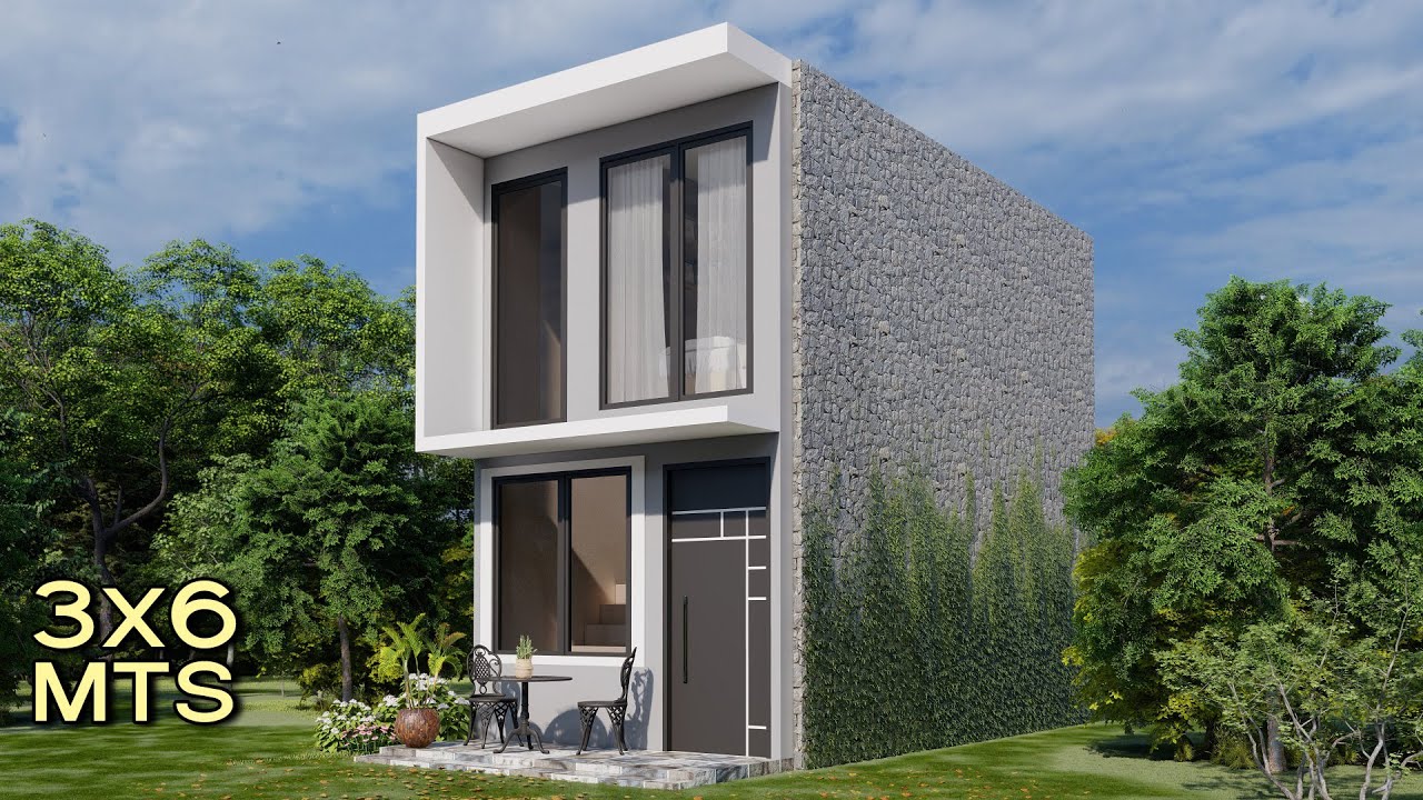 Casa pequeña de 3x6 metros | Casa de interés social con 2 dormitorios