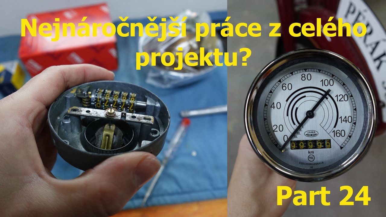 Renovace motocyklů Jawa 250 Pérák a 350 Pérák part 24 - Tachometr nejnáročnějěí práce? Povedlo se?