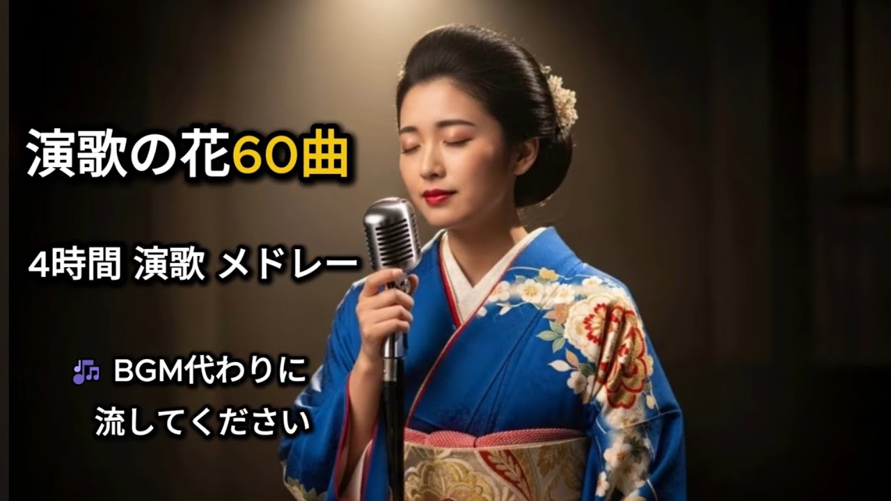 【4時間】演歌の花60曲｜女心に染みる しっとり名曲メドレー