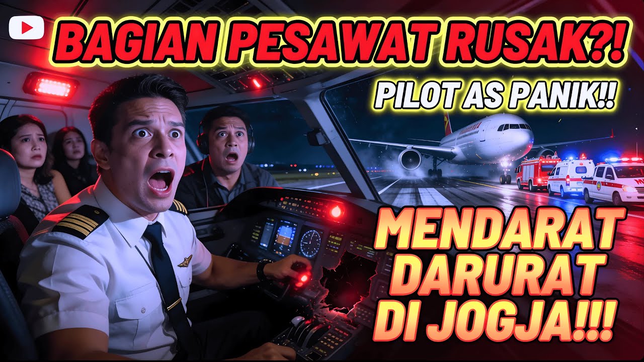 BAGIAN PESAWAT RUSAK! PILOT AS TERPAKSA MENDARAT DARURAT DI JOGJA