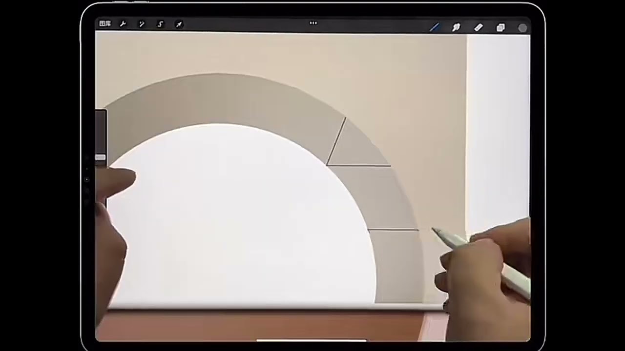 iPad Procreate Indoor Hand-drawn Balcony Rendering Process 