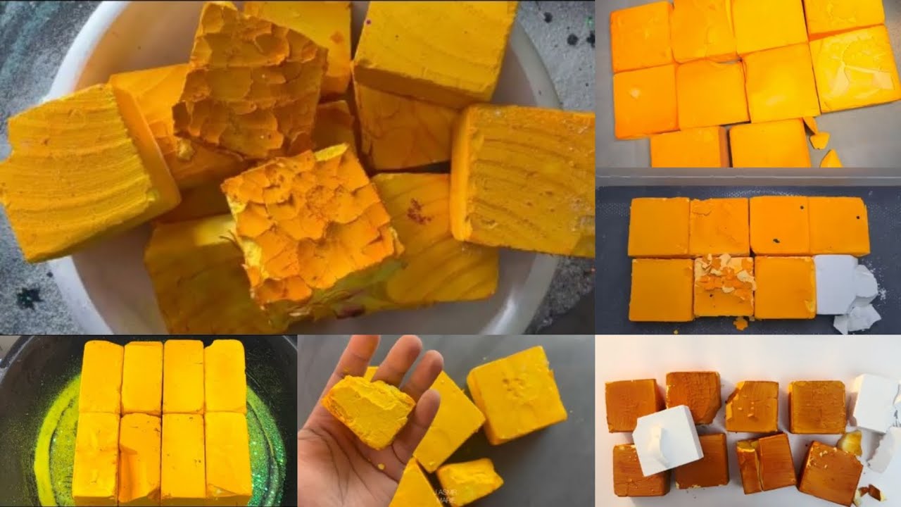 💛 Yellow Dyed Gymchalk Blocks | Edit | Speed Up | Crispy Soft Crush 💛