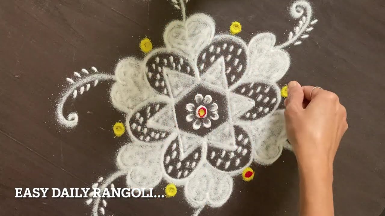 Guruvar rangoli design | Simple rangoli for daily use | Easy daily rangoli | Kolam design