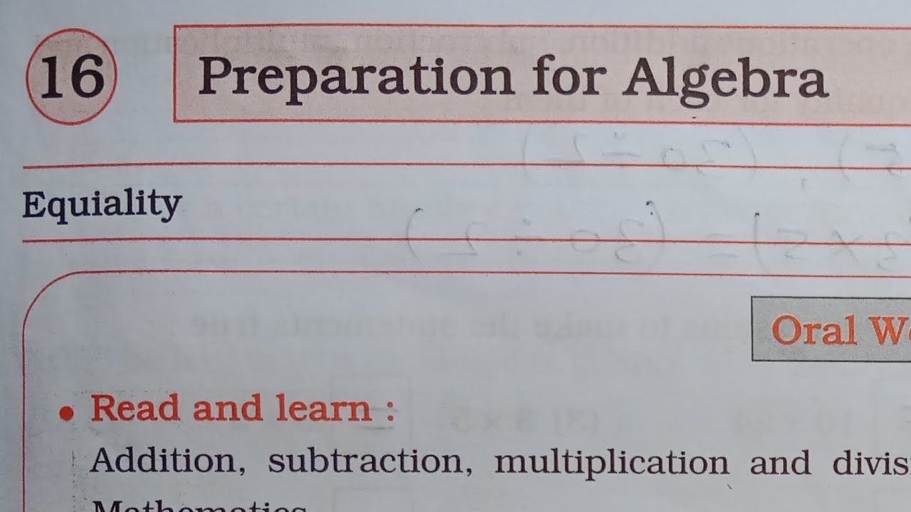 5th STD Maths Workbook Chp 16 Preparation For Algebra 