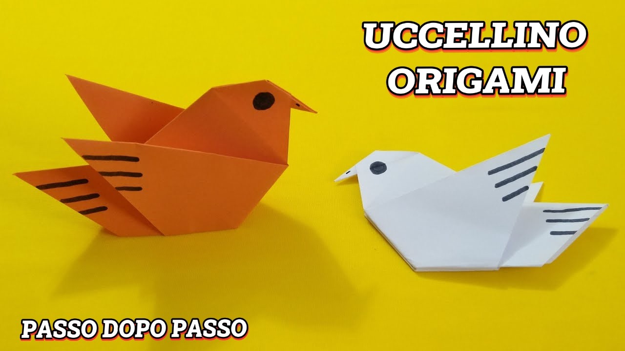 Uccello di Carta, Semplice Origami, Gioco di Carta, Divertimento per i Bambini