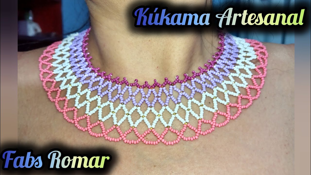 Collar de chaquira ded rosa 🩷💜