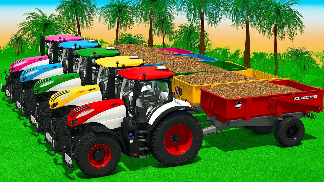STEYR TRACTORS WORK WITH SUGAR BEET AND BALES - Farming Simulator 25