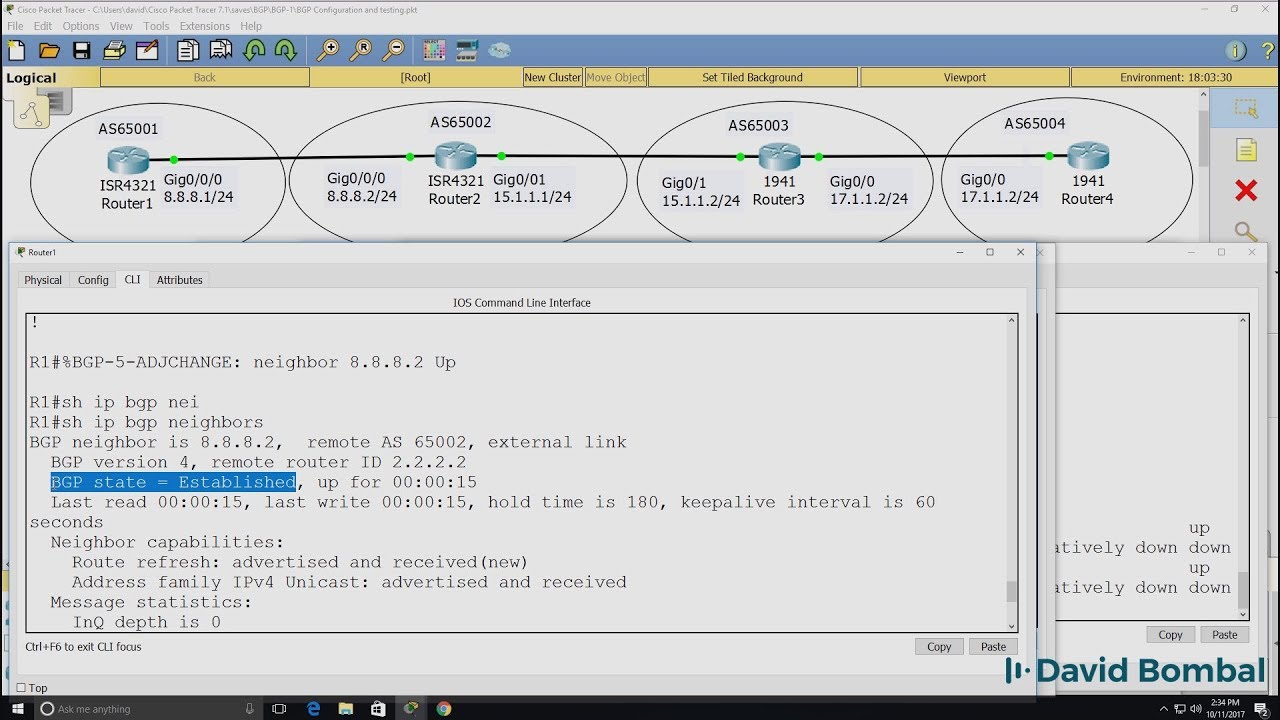 Cisco CCNA Packet Tracer Ultimate labs: BGP Configuration Lab 1: BGP Answers Part 2