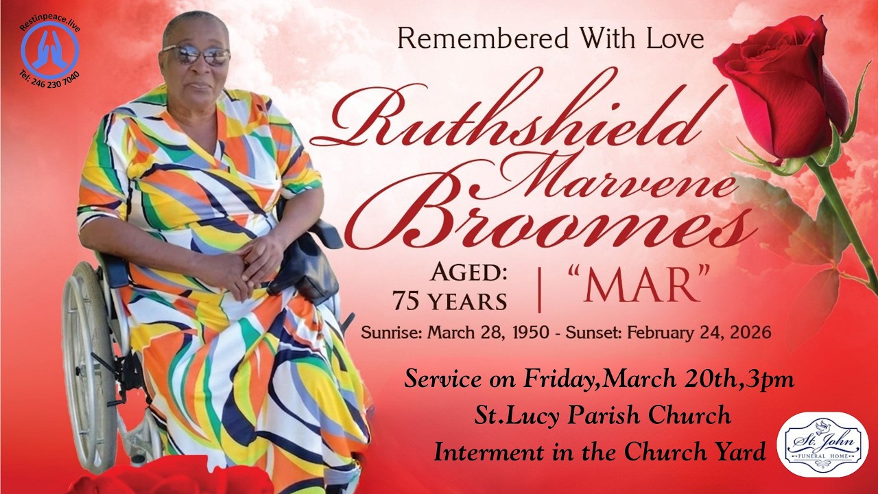 Live Stream of Funeral Service for Ruthshield Broomes