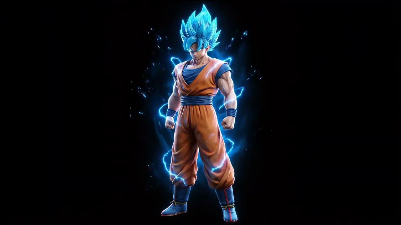 Goku Super Saiyan Blue (Dragon Ball Super) - 3D Loop | Hologram Ready (Black Screen) 4K