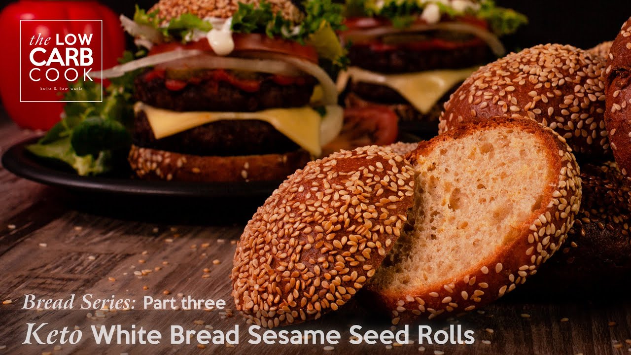 Low Carb Keto White Bread Sesame Seed Rolls #Keto #LowCarb #Bread